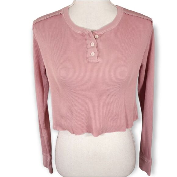 WILD FABLE PINK WAFFLE KNIT CROP TOP SZ.S EUC - Picture 1 of 5